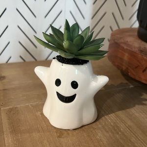Ghost Halloween Mini Faux Succulent Tier Tray